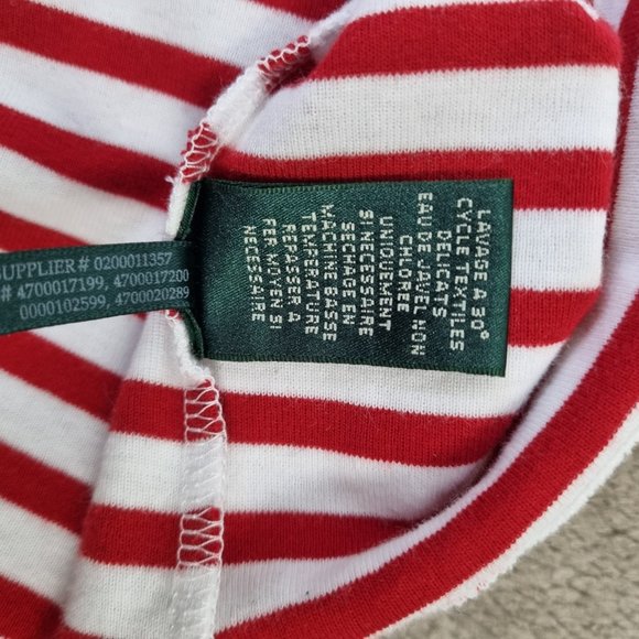 NWOT - Ralph Lauren Boat Neck 3/4 Sleeve Stripe Top Size L - Picture 9 of 11